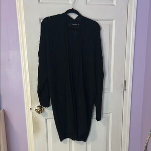 Black Open Front Cardigan